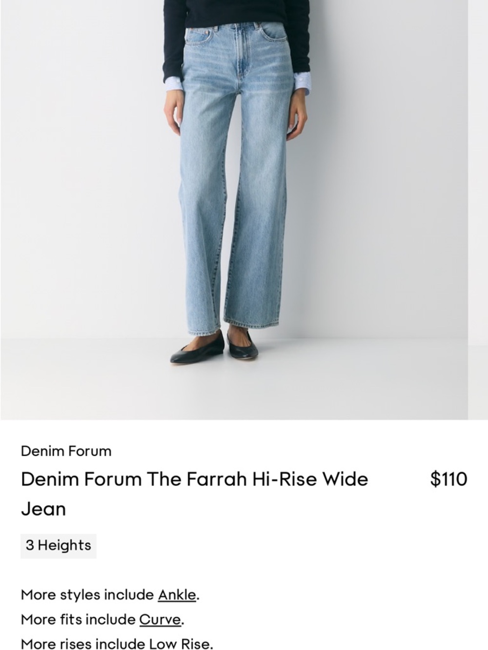Aritzia Denim Forum The Farrah Light Blue Hi-Rise Wide Jeans - Picture 5 of 5